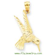 14K Gold Hummingbird Pendant