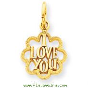 14K Gold I Love You Charm