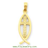 14K Gold Ichthus Fish Pendant