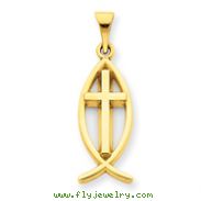 14K Gold Ichthus Fish Pendant