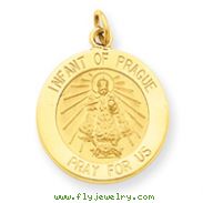14K Gold Infant of Prague Medal Charm