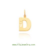 14K Gold Initial D Charm