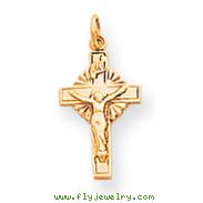 14K Gold INRI Crucifix Charm