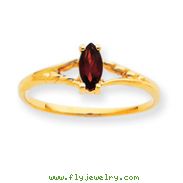 14K Gold January Garnet Birthstone Ring