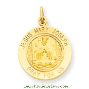 14K Gold Jesus, Mary, Joseph Medal Charm