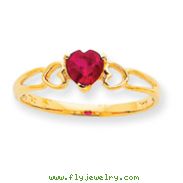 14K Gold July Ruby Birthstone Ring