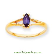 14K Gold June Rhodolite Garnet Birthstone Ring