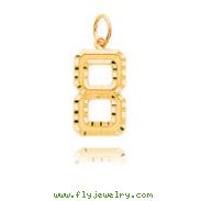 14K Gold Large Diamond-Cut Number 8 Charm