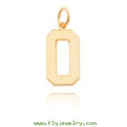 14K Gold Large Polished Number 0 Charm