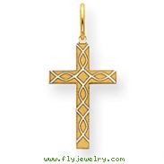 14K Gold Laser Designed Cross Charm