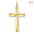 14K Gold Laser Designed Cross Charm