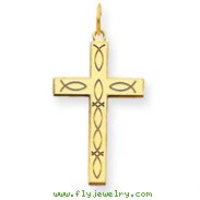 14K Gold Laser Designed Cross Charm