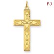 14K Gold Laser Designed Cross Pendant