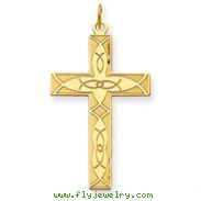 14K Gold Laser Designed Cross Pendant