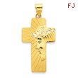 14K Gold Latin Jesus Cross Pendant