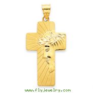 14K Gold Latin Jesus Cross Pendant