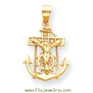 14K Gold Mariners Cross Pendant