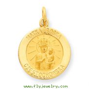 14K Gold Matka Boska Medal Charm