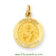 14K Gold Matka Boska Medal Charm