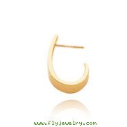 14K Gold Med. Polished J-Hoop Earrings