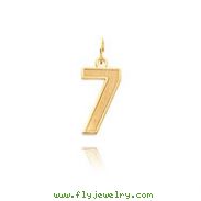 14K Gold Medium Satin Number 7 Charm
