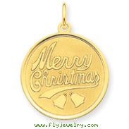 14K Gold Merry Christmas Disc Charm