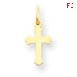 14K Gold Mini Polished Cross Charm