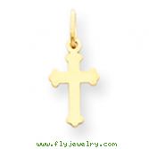 14K Gold Mini Polished Cross Charm