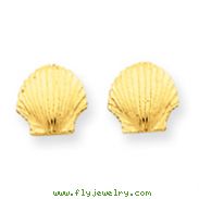 14K Gold Mini Scallop Shell Post Earrings