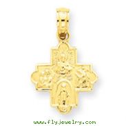 14K Gold Miniature Four Way Medal Pendant