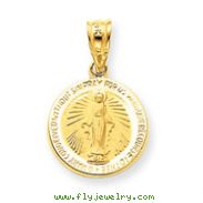 14K Gold Miraculous Medal Pendant