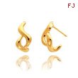 14K Gold Open Squiggle Post Earrings
