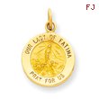 14K Gold Our Lady of Fatima Medal Charm