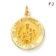 14K Gold Our Lady of Mount Carmel Medal Charm
