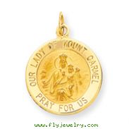 14K Gold Our Lady of Mount Carmel Medal Charm