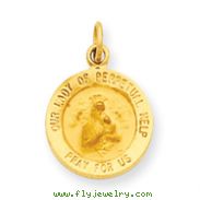 14K Gold Our Lady of Perpetual Help Medal Charm