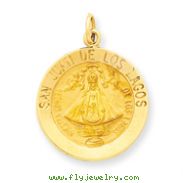 14K Gold Our Lady of San Juan Medal Pendant