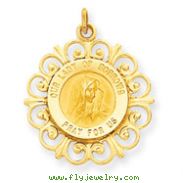 14K Gold Our Lady of Sorrows Medal Charm