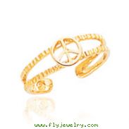 14K Gold Peace Sign Toe Ring