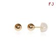 14K Gold Polished 3mm Ball Post Earrings