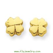 14K Gold Polished 4-Leaf Clover Post Ear