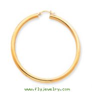 14K Gold Polished 4x 65mm Tube Hoop Earrings