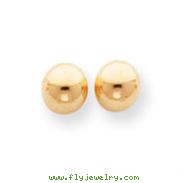 14K Gold Polished 7mm Ball Post Earrings