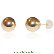 14K Gold Polished 9mm Ball Post Earrings