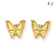 14K Gold Polished Butterfly Post Earrings