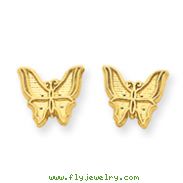 14K Gold Polished Butterfly Post Earrings