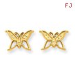 14K Gold Polished Butterfly Post Earrings