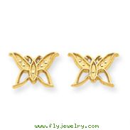 14K Gold Polished Butterfly Post Earrings