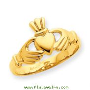 14K Gold Polished Claddagh Ring