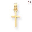 14K Gold Polished Cross Charm